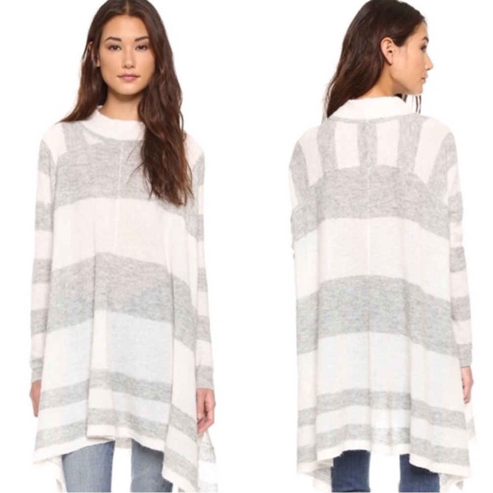 Free People Lafayette Alpaca Stripe Mock Tunic Poncho /Dress size XS/S Oversized - Picture 1 of 11